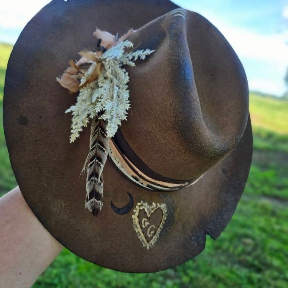 Upcycled Wide Brim Hat - Picture 2 of 4